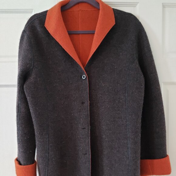 Reversible heathered orange/gray winter jacket - Picture 1 of 2